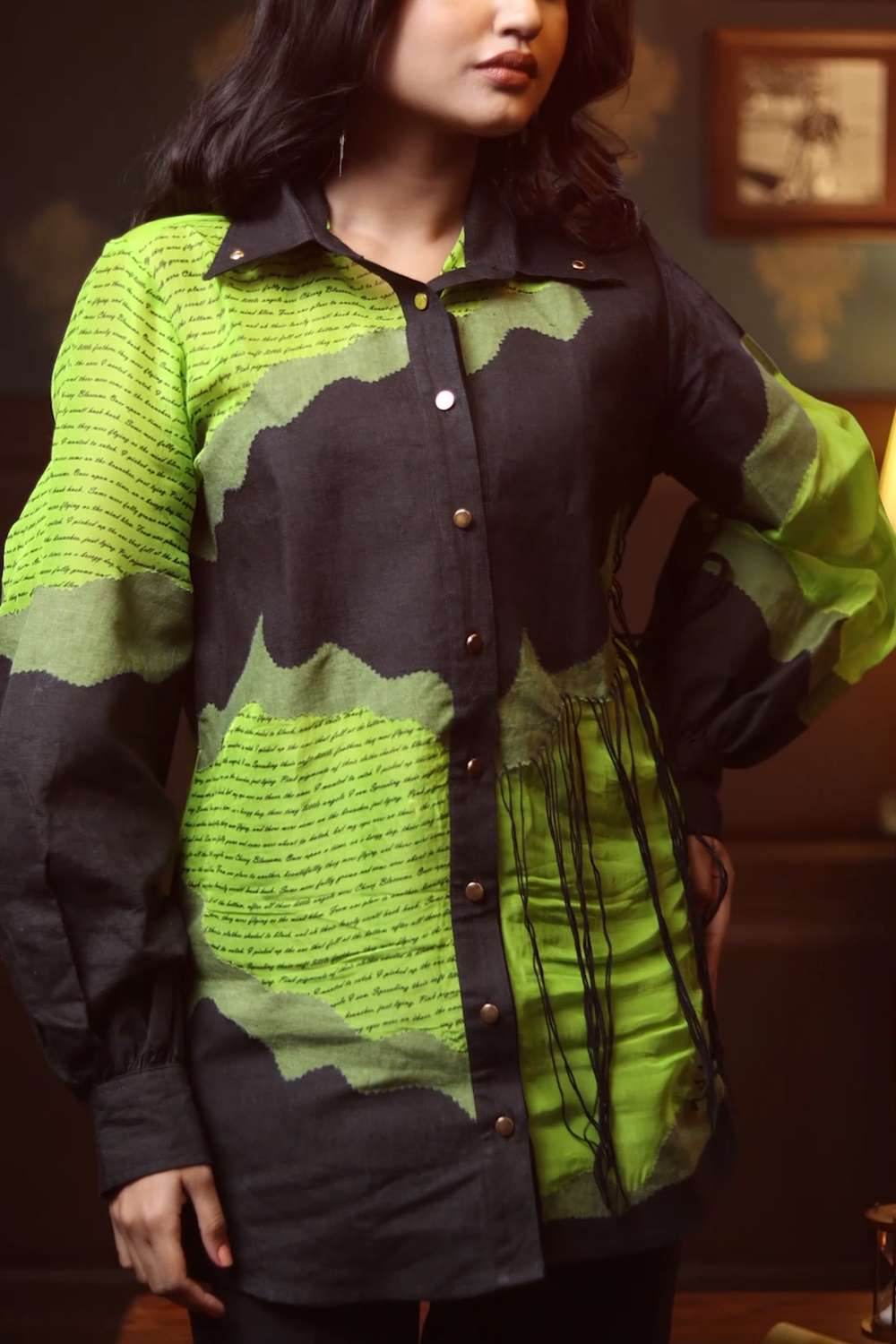 Our iconic patch shirt with thread detail (Lime, Olive, Black)